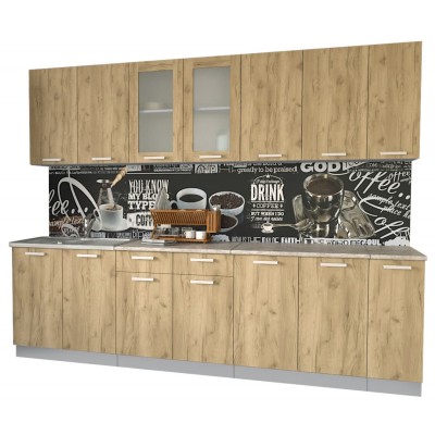 Кухонный гарнитур Мила 2,7 м (Дуб золотой/Дуб золотой) фабрика Интерлиния Кухонный гарнитур Мила 2,7 м (Дуб золотой/Дуб золотой) фабрика Интерлиния