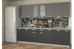 Кухонный гарнитур Мила 2,7 м (Серебро/Антрацит) фабрика Интерлиния