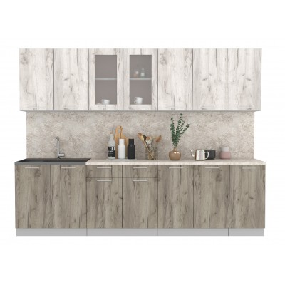 Кухонный гарнитур Мила 2,8 м (Дуб белый/Дуб серый) фабрика Интерлиния Кухонный гарнитур Мила 2,8 м (Дуб белый/Дуб серый) фабрика Интерлиния