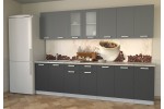 Кухонный гарнитур Мила 2,8 м (Серебро/Антрацит) фабрика Интерлиния