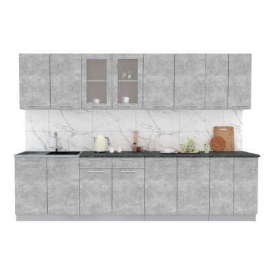 Кухонный гарнитур Мила 3,0 м (Бетон/Бетон) фабрика Интерлиния Кухонный гарнитур Мила 3,0 м (Бетон/Бетон) фабрика Интерлиния