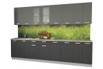 Кухонный гарнитур Мила 3,0 м (Серебро/Антрацит) фабрика Интерлиния