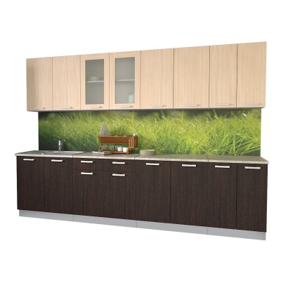 Кухонный гарнитур Мила 3,0 м (Дуб молочный/Дуб венге) фабрика Интерлиния Кухонный гарнитур Мила 3,0 м (Дуб молочный/Дуб венге) фабрика Интерлиния