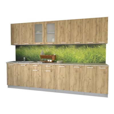 Кухонный гарнитур Мила 3,0 м (Дуб золотой/Дуб золотой) фабрика Интерлиния Кухонный гарнитур Мила 3,0 м (Дуб золотой/Дуб золотой) фабрика Интерлиния