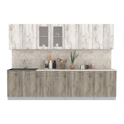 Кухонный гарнитур Мила 3,0 м (Дуб белый/Дуб серый) фабрика Интерлиния Кухонный гарнитур Мила 3,0 м (Дуб белый/Дуб серый) фабрика Интерлиния