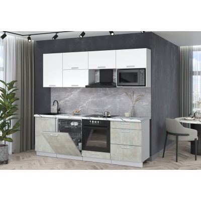 Готовая кухня Мила Лайт 2,3-ПМ2 (Белый Платинум/Бетон лайт/Гранит белый) фабрика Интерлиния Готовая кухня Мила Лайт 2,3-ПМ2 (Белый Платинум/Бетон лайт/Гранит белый) фабрика Интерлиния