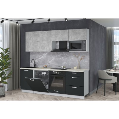 Готовая кухня Мила Лайт 2,3-ПМ2 (Бетон/Антрацит/Опал светлый) фабрика Интерлиния Готовая кухня Мила Лайт 2,3-ПМ2 (Бетон/Антрацит/Опал светлый) фабрика Интерлиния