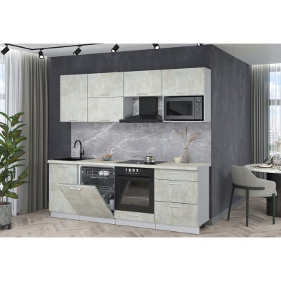 Готовая кухня Мила Лайт 2,3-ПМ2 (Бетон лайт/Бетон лайт/Опал светлый) фабрика Интерлиния Готовая кухня Мила Лайт 2,3-ПМ2 (Бетон лайт/Бетон лайт/Опал светлый) фабрика Интерлиния