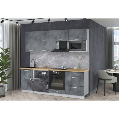 Готовая кухня Мила Лайт 2,3-ПМ2 (Бетон портленд/Бетон портленд/Дуб бунратти) фабрика Интерлиния Готовая кухня Мила Лайт 2,3-ПМ2 (Бетон портленд/Бетон портленд/Дуб бунратти) фабрика Интерлиния