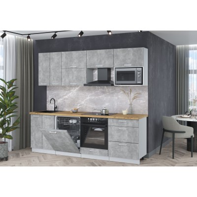 Кухонный гарнитур Мила Лайт 2,4-ПМ2 (Бетон/Бетон/Дуб бунратти) фабрика Интерлиния Кухонный гарнитур Мила Лайт 2,4-ПМ2 (Бетон/Бетон/Дуб бунратти) фабрика Интерлиния