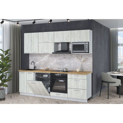 Кухонный гарнитур Мила Лайт 2,4-ПМ2 (Дуб белый/Дуб белый/Дуб бунратти) фабрика Интерлиния Кухонный гарнитур Мила Лайт 2,4-ПМ2 (Дуб белый/Дуб белый/Дуб бунратти) фабрика Интерлиния