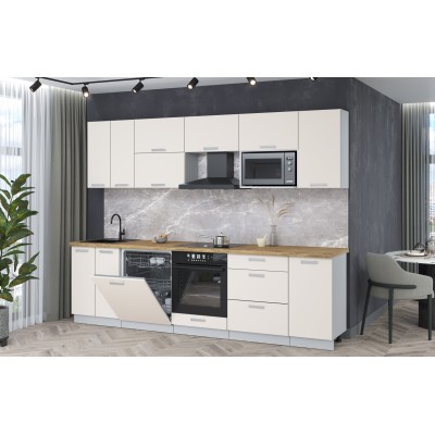 Кухонный гарнитур Мила Лайт 2,8-ПМ2 (Персидский жемчуг/Персидский жемчуг/Дуб бунратти) фабрика Интерлиния Кухонный гарнитур Мила Лайт 2,8-ПМ2 (Персидский жемчуг/Персидский жемчуг/Дуб бунратти) фабрика Интерлиния