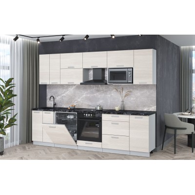 Кухонный гарнитур Мила Лайт 2,8-ПМ2 (Вудлайн кремовый/Вудлайн кремовый/Кастилло темный) фабрика Интерлиния Кухонный гарнитур Мила Лайт 2,8-ПМ2 (Вудлайн кремовый/Вудлайн кремовый/Кастилло темный) фабрика Интерлиния