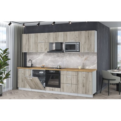 Кухонный гарнитур Мила Лайт 2,9-ПМ2 (Дуб серый/Дуб серый/Дуб бунратти) фабрика Интерлиния Кухонный гарнитур Мила Лайт 2,9-ПМ2 (Дуб серый/Дуб серый/Дуб бунратти) фабрика Интерлиния