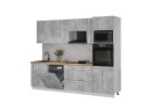 Кухонный гарнитур Мила Лайт 2,7-ПМ1 (Бетон/Бетон/Дуб бунратти) фабрика Интерлиния в Минске Кухонный гарнитур Мила Лайт 2,7-ПМ1 (Бетон/Бетон/Дуб бунратти) фабрика Интерлиния