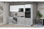 Кухонный гарнитур Мила Лайт 2,7-ПМ1 (Белый Платинум/Бетон/Гранит белый) фабрика Интерлиния в Минске Кухонный гарнитур Мила Лайт 2,7-ПМ1 (Белый Платинум/Бетон/Гранит белый) фабрика Интерлиния