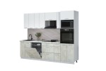 Кухонный гарнитур Мила Лайт 2,7-ПМ1 (Белый Платинум/Бетон лайт/Гранит белый) фабрика Интерлиния в Минске Кухонный гарнитур Мила Лайт 2,7-ПМ1 (Белый Платинум/Бетон лайт/Гранит белый) фабрика Интерлиния
