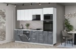 Кухонный гарнитур Мила Лайт 2,7-ПМ1 (Белый Платинум/Бетон портленд/Гранит белый) фабрика Интерлиния в Минске Кухонный гарнитур Мила Лайт 2,7-ПМ1 (Белый Платинум/Бетон портленд/Гранит белый) фабрика Интерлиния