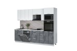 Кухонный гарнитур Мила Лайт 2,7-ПМ1 (Белый Платинум/Бетон портленд/Гранит белый) фабрика Интерлиния в Минске Кухонный гарнитур Мила Лайт 2,7-ПМ1 (Белый Платинум/Бетон портленд/Гранит белый) фабрика Интерлиния