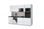 Кухонный гарнитур Мила Лайт 2,7-ПМ1 (Белый Платинум/Белый Платинум/Кастилло темный) фабрика Интерлиния в Минске Кухонный гарнитур Мила Лайт 2,7-ПМ1 (Белый Платинум/Белый Платинум/Кастилло темный) фабрика Интерлиния