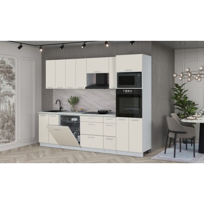 Кухонный гарнитур Мила Лайт 2,7-ПМ1 (Персидский жемчуг/Персидский жемчуг/Серый каспий) фабрика Интерлиния Кухонный гарнитур Мила Лайт 2,7-ПМ1 (Персидский жемчуг/Персидский жемчуг/Серый каспий) фабрика Интерлиния