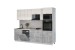Кухонный гарнитур Мила Лайт 2,7-ПМ1 (Вудлайн кремовый/Бетон/Сосна бискайская) фабрика Интерлиния в Минске Кухонный гарнитур Мила Лайт 2,7-ПМ1 (Вудлайн кремовый/Бетон/Сосна бискайская) фабрика Интерлиния