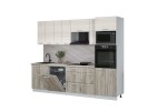 Кухонный гарнитур Мила Лайт 2,7-ПМ1 (Вудлайн кремовый/Дуб серый/Травертин) фабрика Интерлиния в Минске Кухонный гарнитур Мила Лайт 2,7-ПМ1 (Вудлайн кремовый/Дуб серый/Травертин) фабрика Интерлиния
