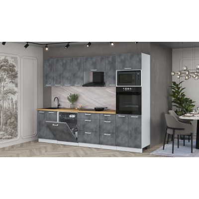 Кухонный гарнитур Мила Лайт 2,8-ПМ1 (Бетон Портленд/Бетон Портленд/Дуб бунратти) фабрика Интерлиния Кухонный гарнитур Мила Лайт 2,8-ПМ1 (Бетон Портленд/Бетон Портленд/Дуб бунратти) фабрика Интерлиния