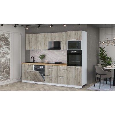 Кухонный гарнитур Мила Лайт 2,8-ПМ1 (Дуб серый/Дуб серый/Дуб бунратти) фабрика Интерлиния Кухонный гарнитур Мила Лайт 2,8-ПМ1 (Дуб серый/Дуб серый/Дуб бунратти) фабрика Интерлиния