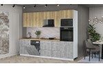 Кухонный гарнитур Мила Лайт 2,8-ПМ1 (Дуб золотой/Бетон/Дуб бунратти) фабрика Интерлиния в Минске Кухонный гарнитур Мила Лайт 2,8-ПМ1 (Дуб золотой/Бетон/Дуб бунратти) фабрика Интерлиния