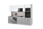 Кухонный гарнитур Мила Лайт 2,8-ПМ1 (Белый Платинум/Бетон/Гранит белый) фабрика Интерлиния в Минске Кухонный гарнитур Мила Лайт 2,8-ПМ1 (Белый Платинум/Бетон/Гранит белый) фабрика Интерлиния