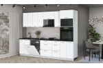 Кухонный гарнитур Мила Лайт 2,8-ПМ1 (Белый Платинум/Белый Платинум/Кастилло темный) фабрика Интерлиния в Минске Кухонный гарнитур Мила Лайт 2,8-ПМ1 (Белый Платинум/Белый Платинум/Кастилло темный) фабрика Интерлиния