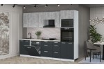 Кухонный гарнитур Мила Лайт 2,8-ПМ1 (Бетон/Антрацит/Опал светлый) фабрика Интерлиния в Минске Кухонный гарнитур Мила Лайт 2,8-ПМ1 (Бетон/Антрацит/Опал светлый) фабрика Интерлиния