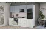 Кухонный гарнитур Мила Лайт 2,8-ПМ1 (Серебро/Дуб белый/Опал светлый) фабрика Интерлиния в Минске Кухонный гарнитур Мила Лайт 2,8-ПМ1 (Серебро/Дуб белый/Опал светлый) фабрика Интерлиния