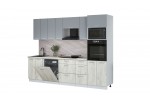 Кухонный гарнитур Мила Лайт 2,8-ПМ1 (Серебро/Дуб белый/Опал светлый) фабрика Интерлиния в Минске Кухонный гарнитур Мила Лайт 2,8-ПМ1 (Серебро/Дуб белый/Опал светлый) фабрика Интерлиния