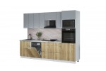 Кухонный гарнитур Мила Лайт 2,8-ПМ1 (Серебро/Дуб золотой/Серый каспий) фабрика Интерлиния в Минске Кухонный гарнитур Мила Лайт 2,8-ПМ1 (Серебро/Дуб золотой/Серый каспий) фабрика Интерлиния