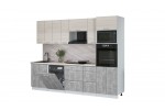 Кухонный гарнитур Мила Лайт 2,8-ПМ1 (Вудлайн кремовый/Бетон/Сосна бискайская) фабрика Интерлиния в Минске Кухонный гарнитур Мила Лайт 2,8-ПМ1 (Вудлайн кремовый/Бетон/Сосна бискайская) фабрика Интерлиния