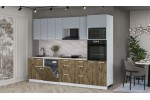 Кухонный гарнитур Мила Лайт 2,8-ПМ1 (Серебро/Дуб Веллингтон/Травертин) фабрика Интерлиния в Минске Кухонный гарнитур Мила Лайт 2,8-ПМ1 (Серебро/Дуб Веллингтон/Травертин) фабрика Интерлиния
