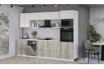 Кухонный гарнитур Мила Лайт 3.0-ПМ1 (Вудлайн кремовый/Дуб серый/Травертин) фабрика Интерлиния в Минске Кухонный гарнитур Мила Лайт 3.0-ПМ1 (Вудлайн кремовый/Дуб серый/Травертин) фабрика Интерлиния