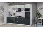 Кухонный гарнитур Мила Лайт 3.0-ПМ1 (Бетон Лайт/Антрацит/Опал светлый) фабрика Интерлиния в Минске Кухонный гарнитур Мила Лайт 3.0-ПМ1 (Бетон Лайт/Антрацит/Опал светлый) фабрика Интерлиния