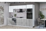 Кухонный гарнитур Мила Лайт 3.0-ПМ1 (Белый Платинум/Бетон/Гранит белый) фабрика Интерлиния в Минске Кухонный гарнитур Мила Лайт 3.0-ПМ1 (Белый Платинум/Бетон/Гранит белый) фабрика Интерлиния