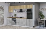 Кухонный гарнитур Мила Лайт 3.0-ПМ1 (Дуб золотой/Бетон/Дуб бунратти) фабрика Интерлиния в Минске Кухонный гарнитур Мила Лайт 3.0-ПМ1 (Дуб золотой/Бетон/Дуб бунратти) фабрика Интерлиния
