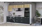 Кухонный гарнитур Мила Лайт 3.0-ПМ1 (Дуб золотой/Антрацит/Опал светлый) фабрика Интерлиния в Минске Кухонный гарнитур Мила Лайт 3.0-ПМ1 (Дуб золотой/Антрацит/Опал светлый) фабрика Интерлиния