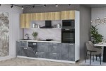 Кухонный гарнитур Мила Лайт 3.0-ПМ1 (Дуб золотой/Бетон Портленд/Опал светлый) фабрика Интерлиния в Минске Кухонный гарнитур Мила Лайт 3.0-ПМ1 (Дуб золотой/Бетон Портленд/Опал светлый) фабрика Интерлиния