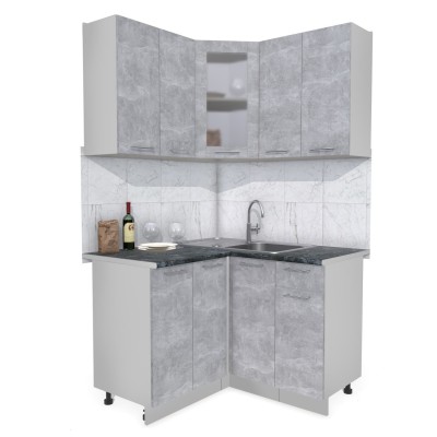 Кухонный гарнитур Мила 1,2х1,2 м (Бетон/Бетон) фабрика Интерлиния Кухонный гарнитур Мила 1,2х1,2 м (Бетон/Бетон) фабрика Интерлиния