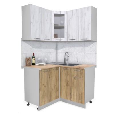 Кухонный гарнитур Мила 1,2х1,2 м (Дуб белый/Дуб золотой) фабрика Интерлиния Кухонный гарнитур Мила 1,2х1,2 м (Дуб белый/Дуб золотой) фабрика Интерлиния