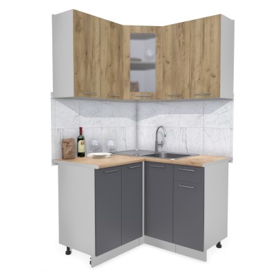 Кухонный гарнитур Мила 1,2х1,2 м (Дуб золотой/Антрацит) фабрика Интерлиния Кухонный гарнитур Мила 1,2х1,2 м (Дуб золотой/Антрацит) фабрика Интерлиния