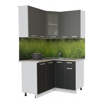 Кухонный гарнитур Мила 1,2х1,2 м (Серебро/Антрацит) фабрика Интерлиния Кухонный гарнитур Мила 1,2х1,2 м (Серебро/Антрацит) фабрика Интерлиния