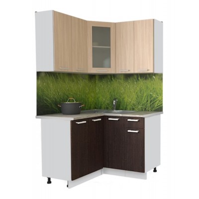 Кухонный гарнитур Мила 1,2х1,2 м (Дуб молочный/Дуб венге) фабрика Интерлиния Кухонный гарнитур Мила 1,2х1,2 м (Дуб молочный/Дуб венге) фабрика Интерлиния