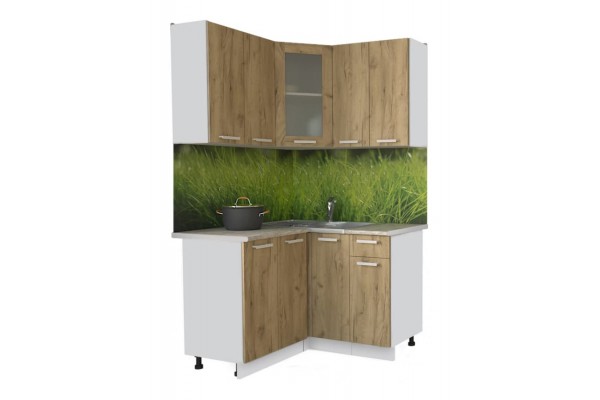 Кухонный гарнитур Мила 1,2х1,2 м (Дуб золотой/Дуб золотой) фабрика Интерлиния